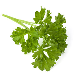 parsley leaves bunch isolated on white background cutout