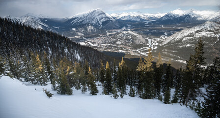 Beautiful landscape in Banff national park in Winter. Banff national park, Alberta, Canada