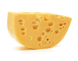 Cheese block isolated on white background cutout