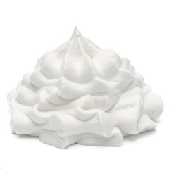 Whipped cream swirl  isolated on white background cutout