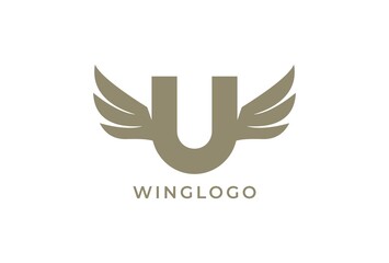 letter U with a wing logo illustration.