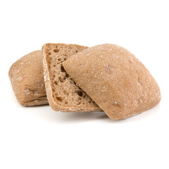 sliced Ciabatta bread isolated on white background cut out