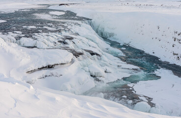 Gullfoss part of the Golden Circle during winter, Iceland.