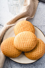 Honey cookies traditional homemade biscuits known as medenjaci or medenki on the table in a plate