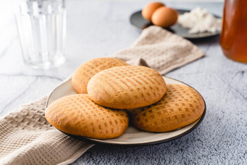 Honey cookies traditional homemade biscuits known as medenjaci or medenki on the table in a plate