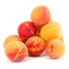 A bunch of apricot fruit isolated on white background cutout