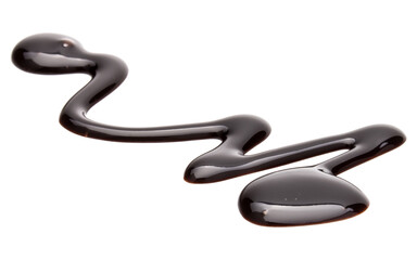Chocolate syrup drop isolated on white background