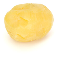 one boiled peeled potato isolated on white background cutout