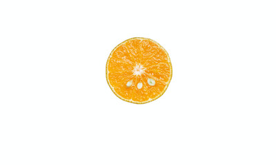 orange fruit slice isolated on white background