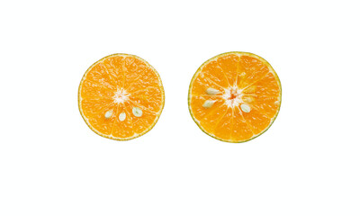 orange fruit slice isolated on white background