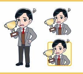 Male teacher in a gray jacket