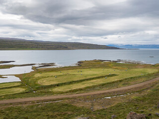 Landscape at Isafjardardjup. The Westfjords (Vestfirdir) in Iceland.