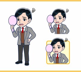 Male teacher in a gray jacket