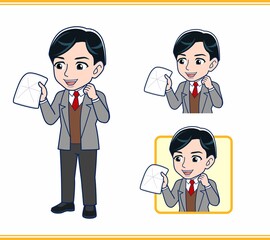 Male teacher in a gray jacket