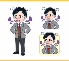 Fototapeta premium Male teacher in a gray jacket