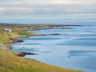 Landscape at Reykjarfjordur, village Gjogur. The Westfjords (Vestfirdir) in Iceland.