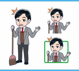 Male teacher in a gray jacket