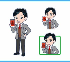 Male teacher in a gray jacket