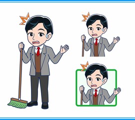 Male teacher in a gray jacket