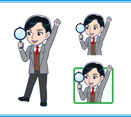 Male teacher in a gray jacket