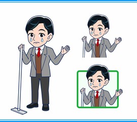 Male teacher in a gray jacket