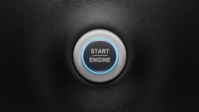Press the engine button. Start the car concept. 3D video
