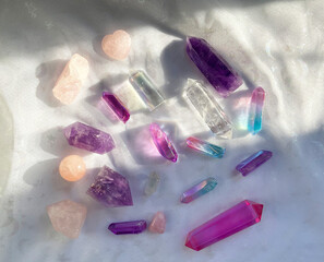 Background Healing minerals, stones, crystals. the practice of magic spells and cleansing. Crystal Ritual, Witchcraft