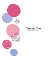 ピンクの丸の抽象的なデザイン背景（縦）