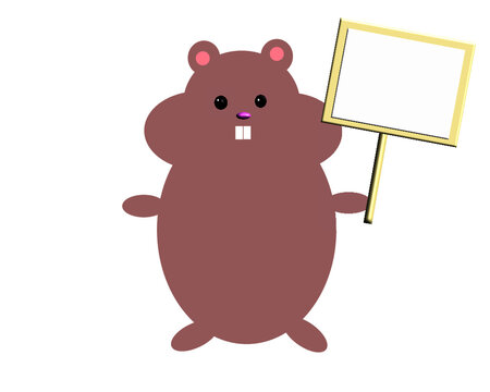 Hamster Holding a Sign Vector
