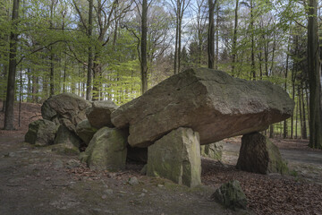 Neolithic Passage Grave, Megalithic Stones In Osnabrueck-Haste, Osnabrueck Country, Lower Saxony, Germany