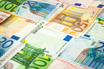 euro banknotes background