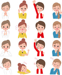 女性上半身ポーズ色々セット