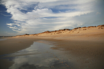 Dunes Clouds In The Evening Sun Portuguese Atlantic Coast The Beach At Figueira Da Foz Portugal Atlantic Europe