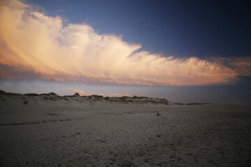 Dunes Clouds In The Evening Sun Portuguese Atlantic Coast The Beach At Figueira Da Foz Portugal Atlantic Europe
