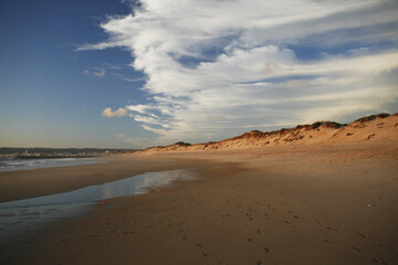 Dunes Clouds In The Evening Sun Portuguese Atlantic Coast The Beach At Figueira Da Foz Portugal Atlantic Europe