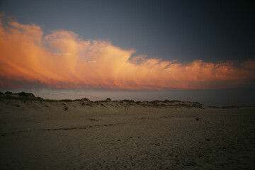 Dunes Clouds In The Evening Sun Portuguese Atlantic Coast The Beach At Figueira Da Foz Portugal Atlantic Europe