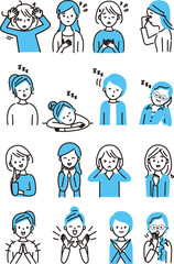 女性上半身ポーズ色々セット