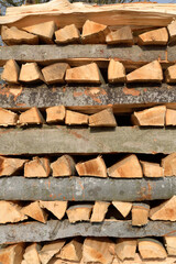 Stacked Firewood Stock for winter