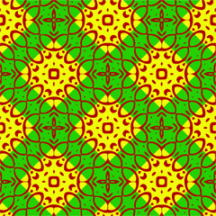  Seamless pattern with multicolored shapes.