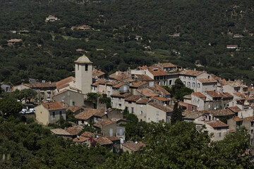 Fototapeta na wymiar Mountain Village Of Ramatuelle Nearby Saint Tropez, French Riviera, Provence, Southern France, Europe