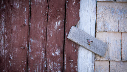 wooden door handle on a building