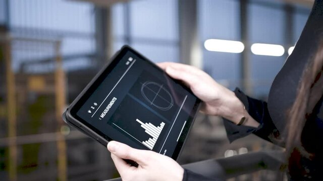 close up machine learning app in industrial plant