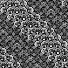 Fototapeta premium Abstract geometric pattern, intricate pattern of optical illusions. Seamless pattern with grey background, vector illustration. Decorative design for your creative ideas.