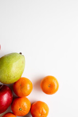 pear, apple, banan, and orange