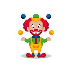 Cute clown April fool's day mascot
