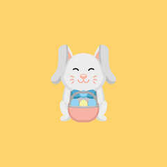 Cute Easter bunny mascot logo design