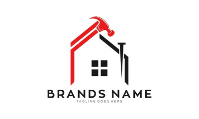 Creative home renovation vector logo