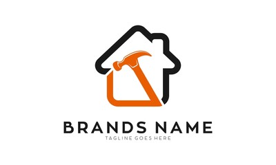 Hammer house simple logo design