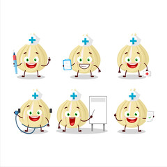 Doctor profession emoticon with new garlic cartoon character