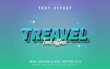 Treavel text, 3d gadient style text effect